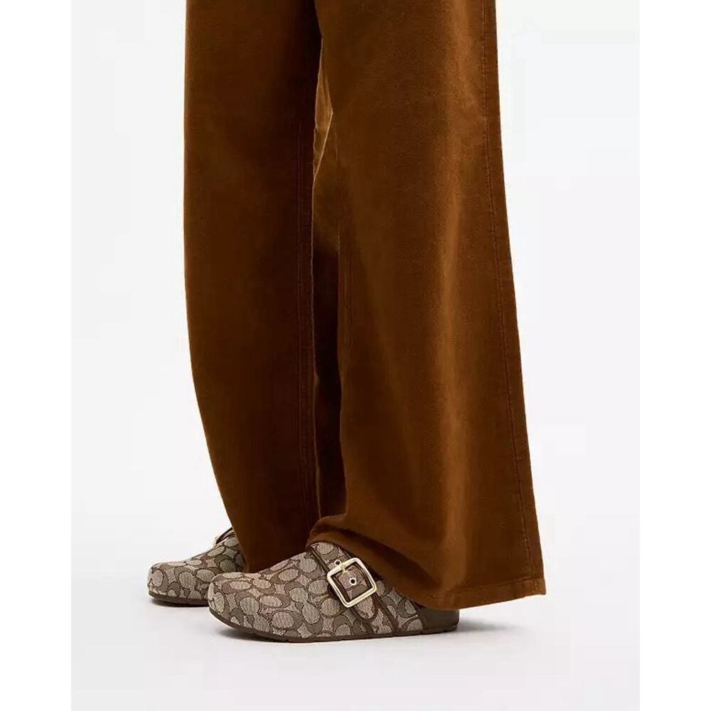 NWT Coach Woman Archival Buckle Clog In Signature Jacquard Oak/Maple CCH06 US10 - Picture 7 of 8